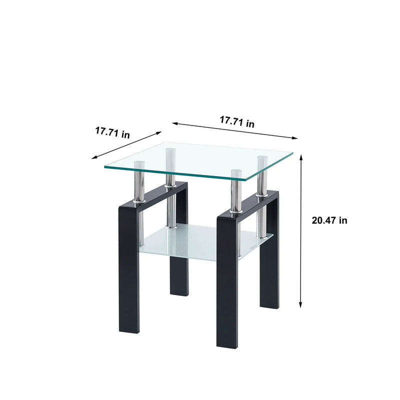 Luxury Modern Tempered Glass Coffee Table with 2 Layers by HouseOfZazla