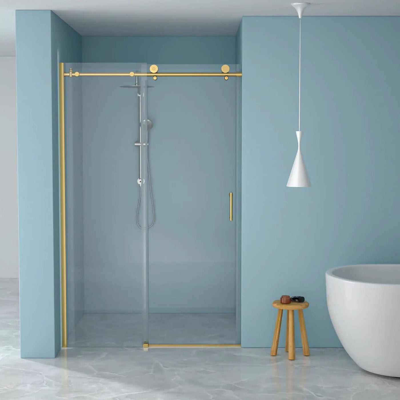 Single Sliding Bypass Shower Door Enclosure With Tempered Glass by HouseOfZazla