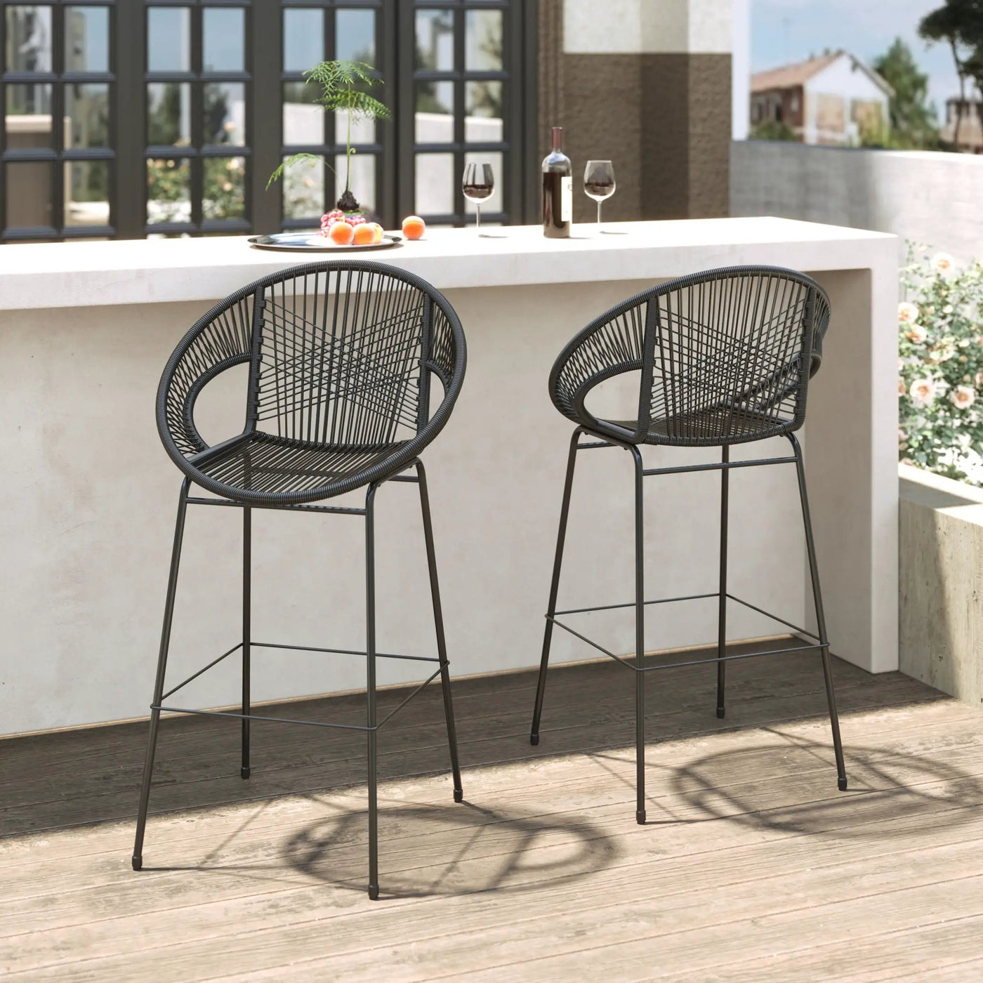Ferrara Outdoor Patio Barstool (Set of 2) by HouseOfZazla