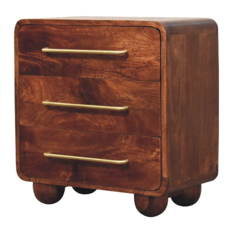 Solid Wood 3-Drawer Rounded Chest by HouseOfZazla