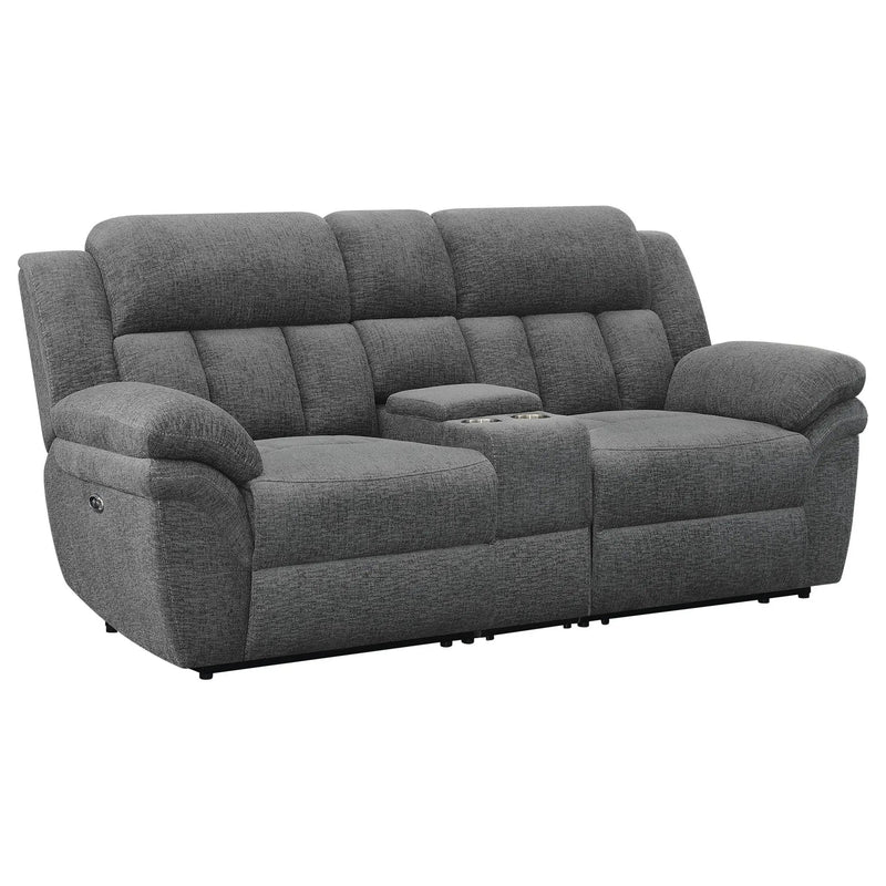 Bahrain Upholstered Power Loveseat Charcoal by Unique Piece Furniture
