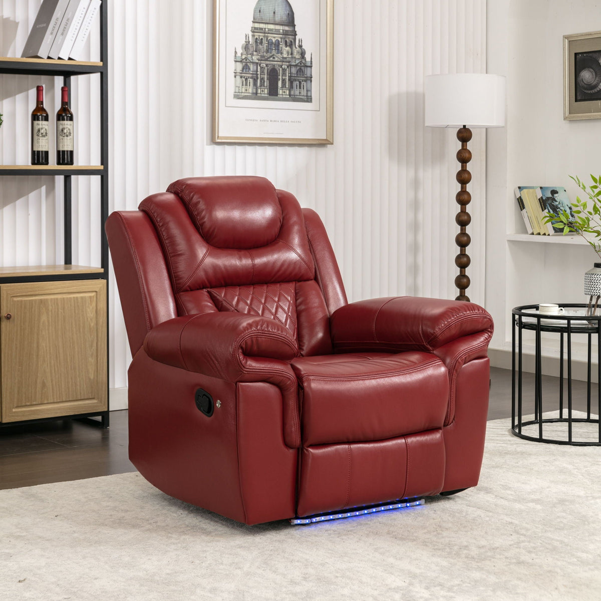 Home Theater Seating Manual Recliner Chair With Led Light Strip For Living Room, photo 8 of 13