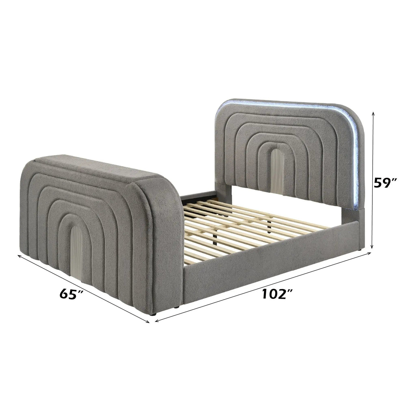 Shelyn - Bed With LED, TV Stand, Fireplace & Bluetooth by HouseOfZazla