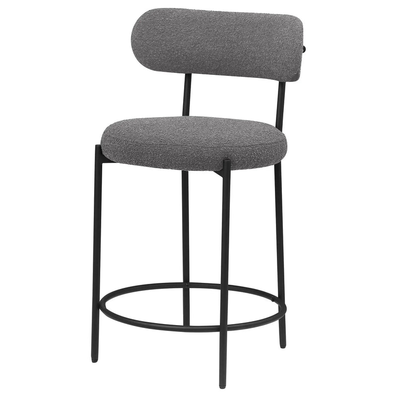 Viola Boucle Upholstered Counter Chair Grey (Set of 2) by Unique Piece Furniture