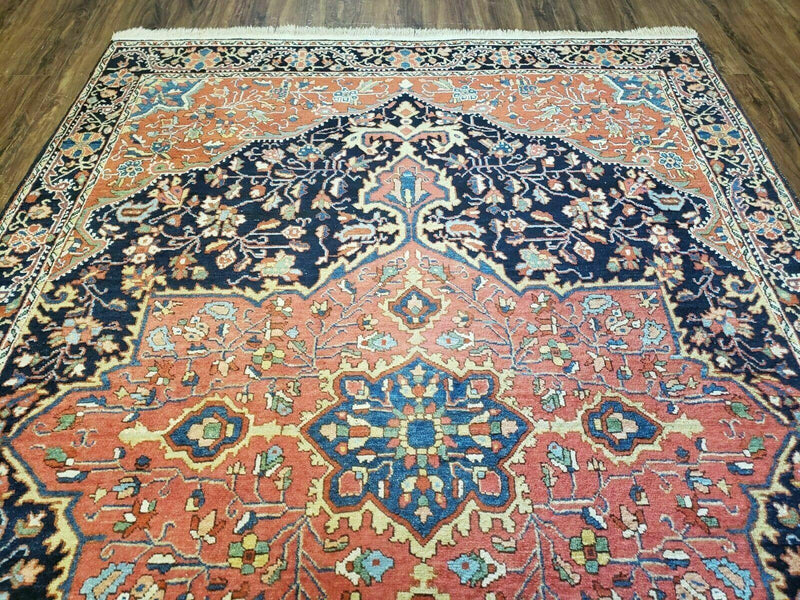 4.5' X 6.5' Handmade Antique Fine Indian Wool Rug Carpet Red by Jewel Rugs