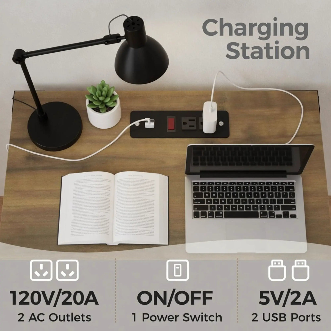 Farmhouse Nightstand With Charging Station & Storage by HouseOfZazla