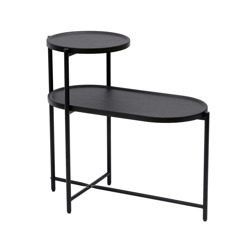 Round Coffee Table With Storage Tray 2 Tier Oval End Tables Wooden Small Side Table For Living Room by HouseOfZazla