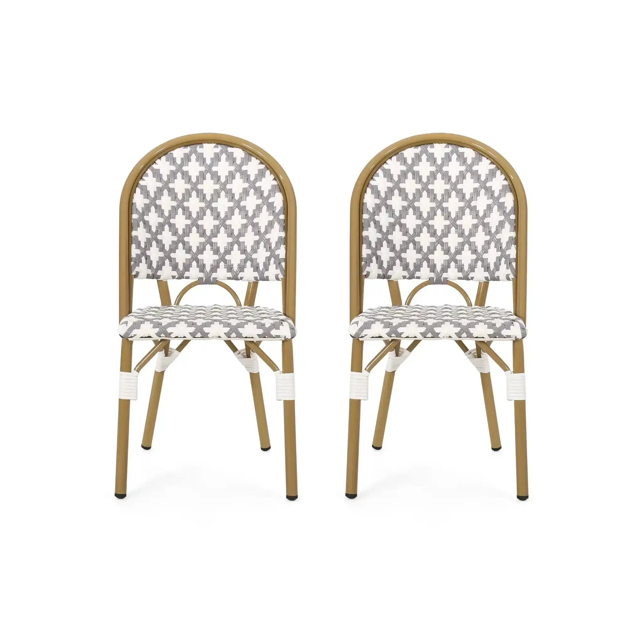 Chic French Bistro Chair With Durable Rattan And Aluminum Frame by HouseOfZazla