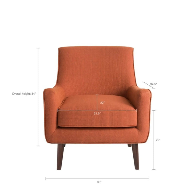 Accent Chair Upholstered With Legs - Burnt Orange by Unique Piece Furniture