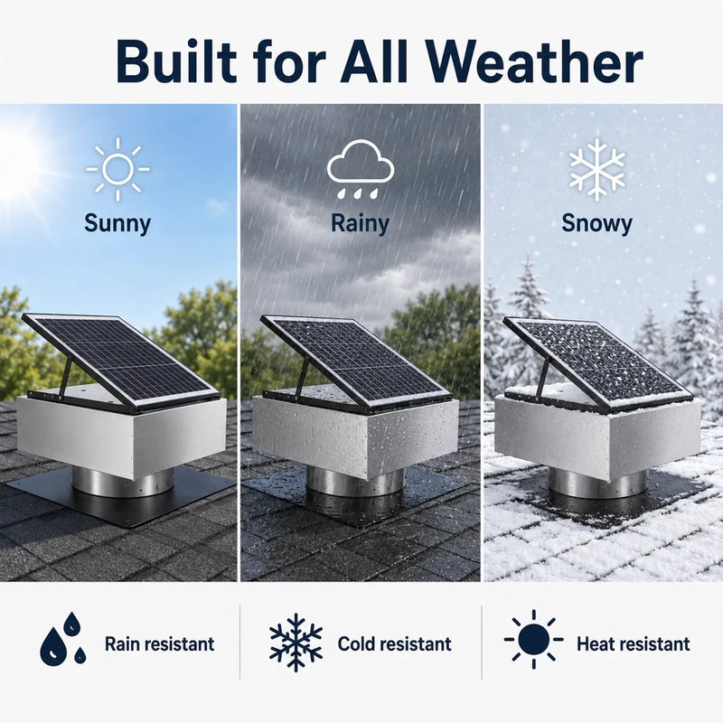 12" Stainless Steel Solar Roof Vent Fan, 40W Tilt Adjustable Solar Panel by HouseOfZazla