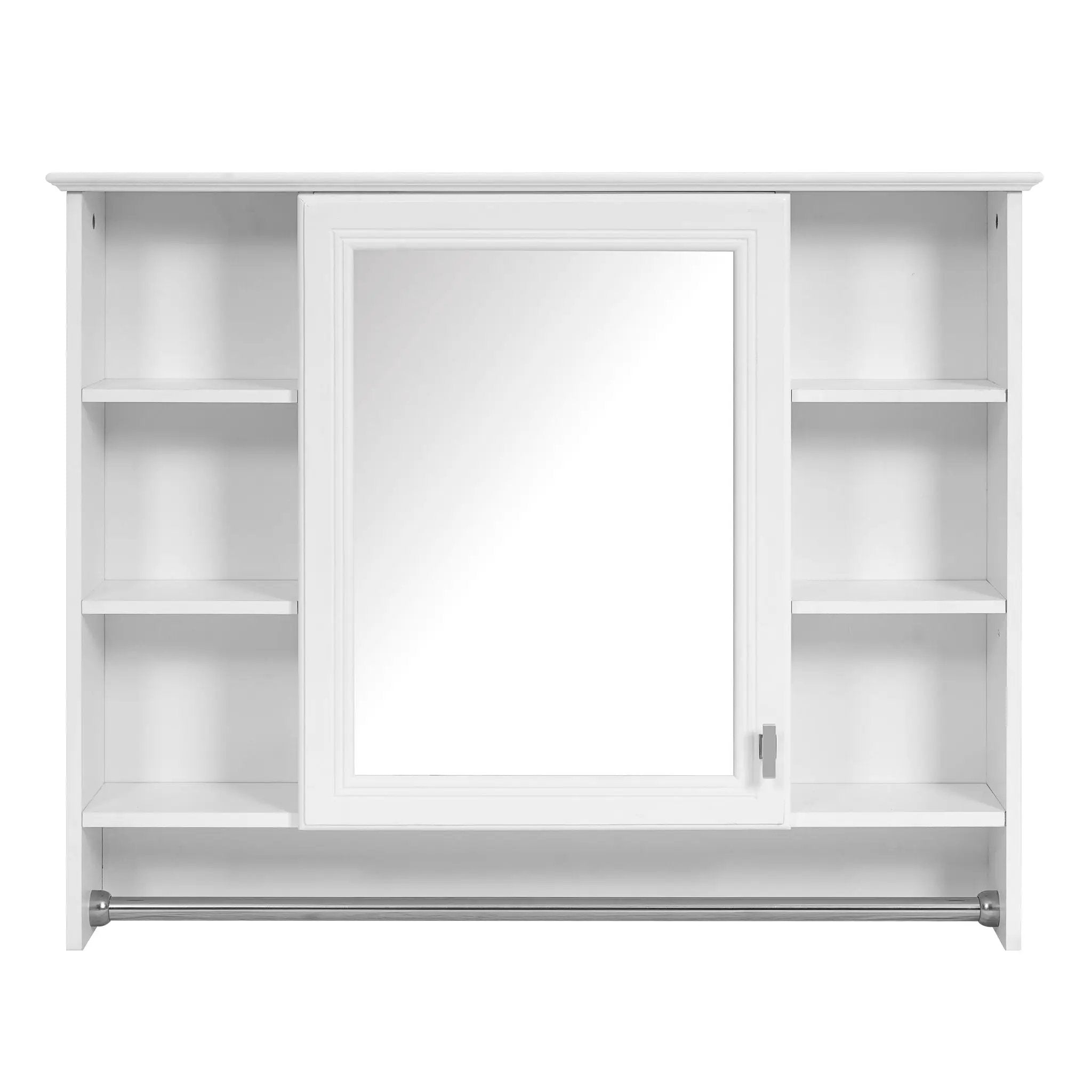 Modern Wall Mounted Mirror Cabinet With Adjustable Shelf, Soft Close Door, And Towel Bar by Unique Piece Furniture