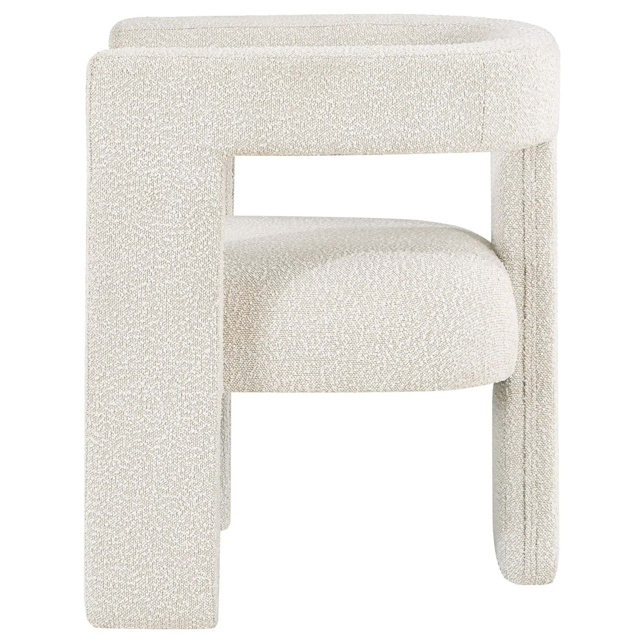 Petra Boucle Upholstered Accent Side Chair White by Unique Piece Furniture