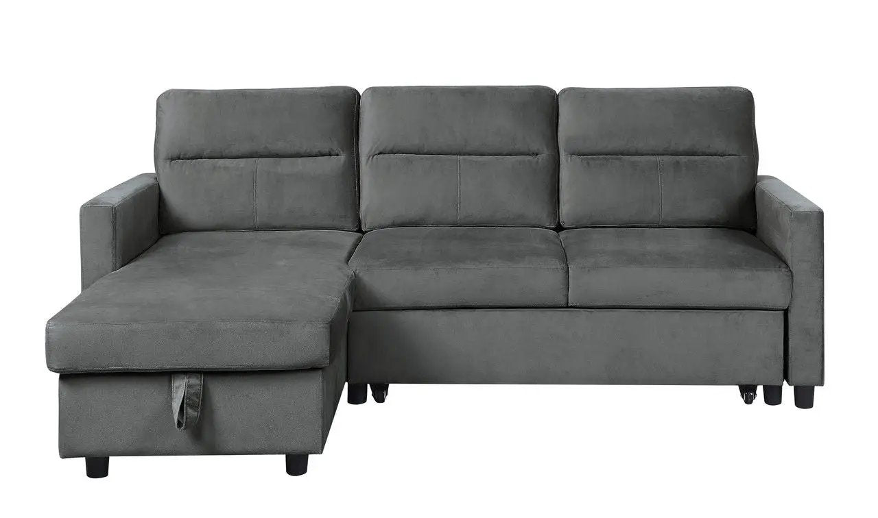Ivy - Reversible Sleeper Sectional Sofa With Storage Chaise And Side Pocket by HouseOfZazla