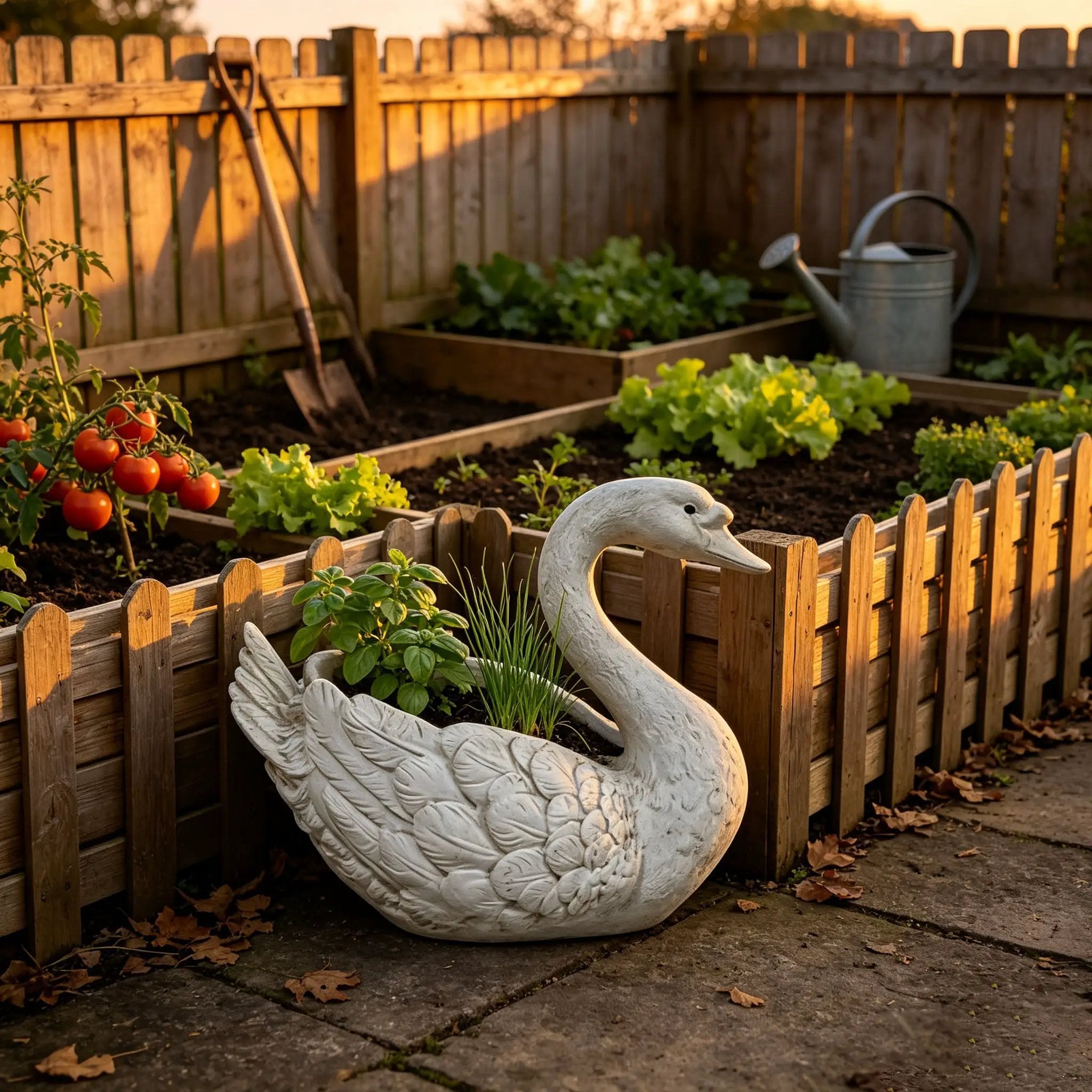 12.6'' Tall Swan Sculpture Planter by HouseOfZazla