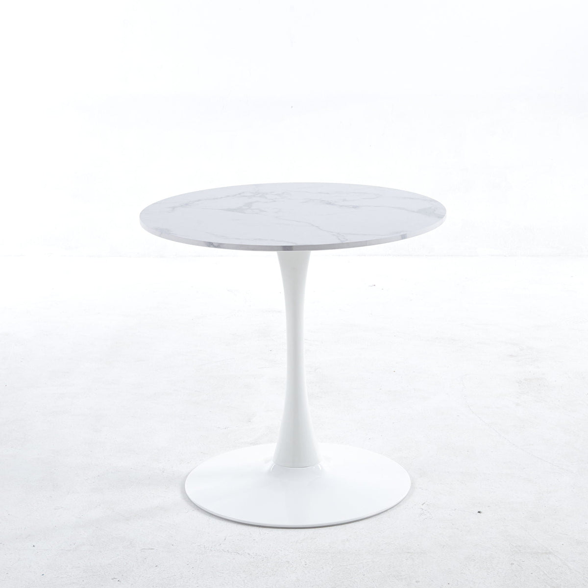 Tulip Special Dining Table with Round Top - White or Black