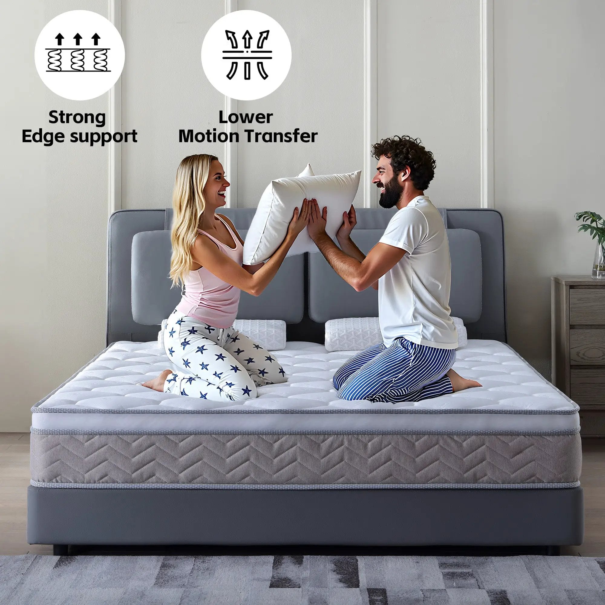 12 Inch Hybrid Mattress in a Box - Medium Firm by HouseOfZazla