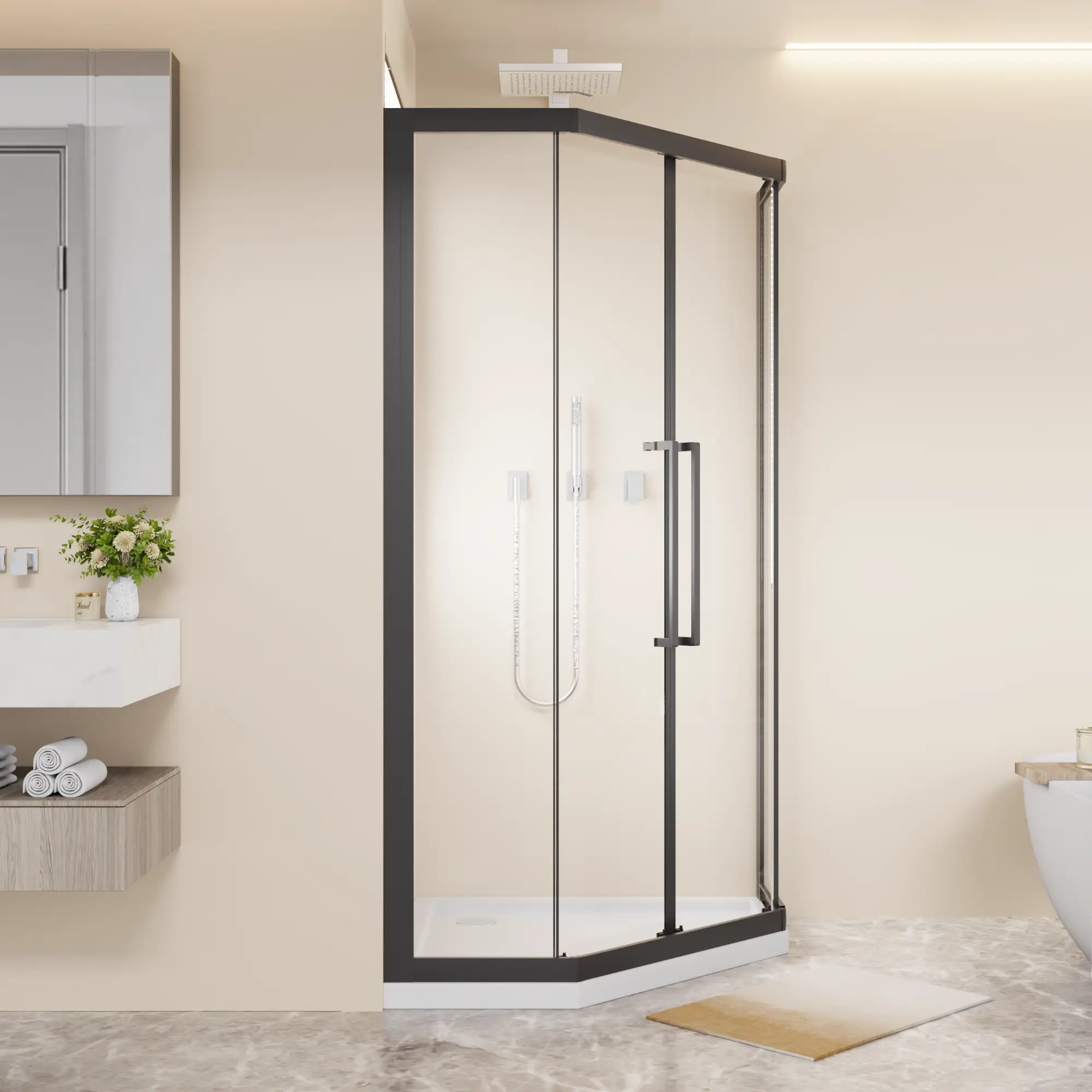 Neo-Angle Sliding Shower Enclosure 36"x72" by HouseOfZazla