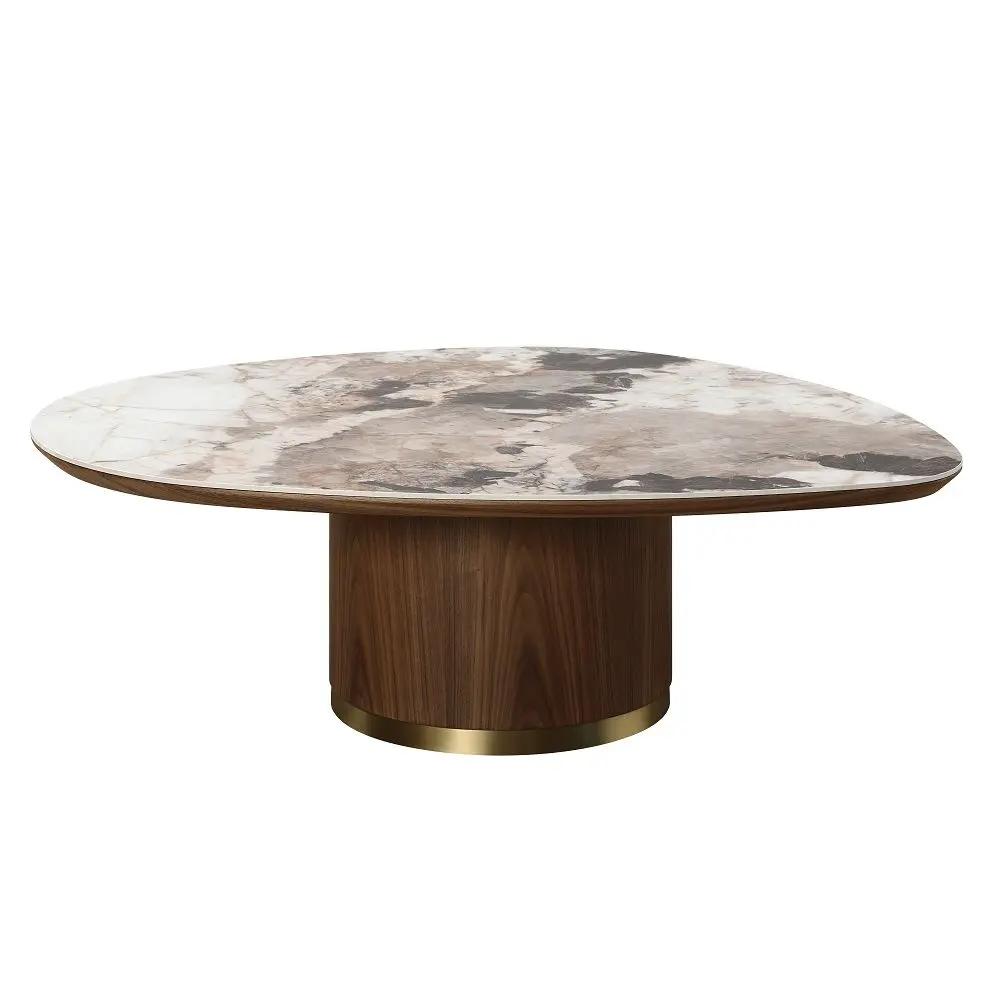 Willene - Coffee Table With Ceramic Top - Ceramic Top & Walnut by Unique Piece Furniture