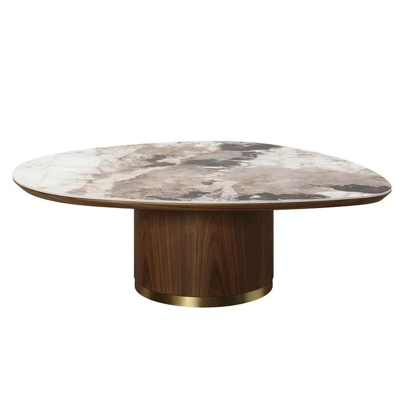 Willene - Coffee Table With Ceramic Top - Ceramic Top & Walnut by Unique Piece Furniture