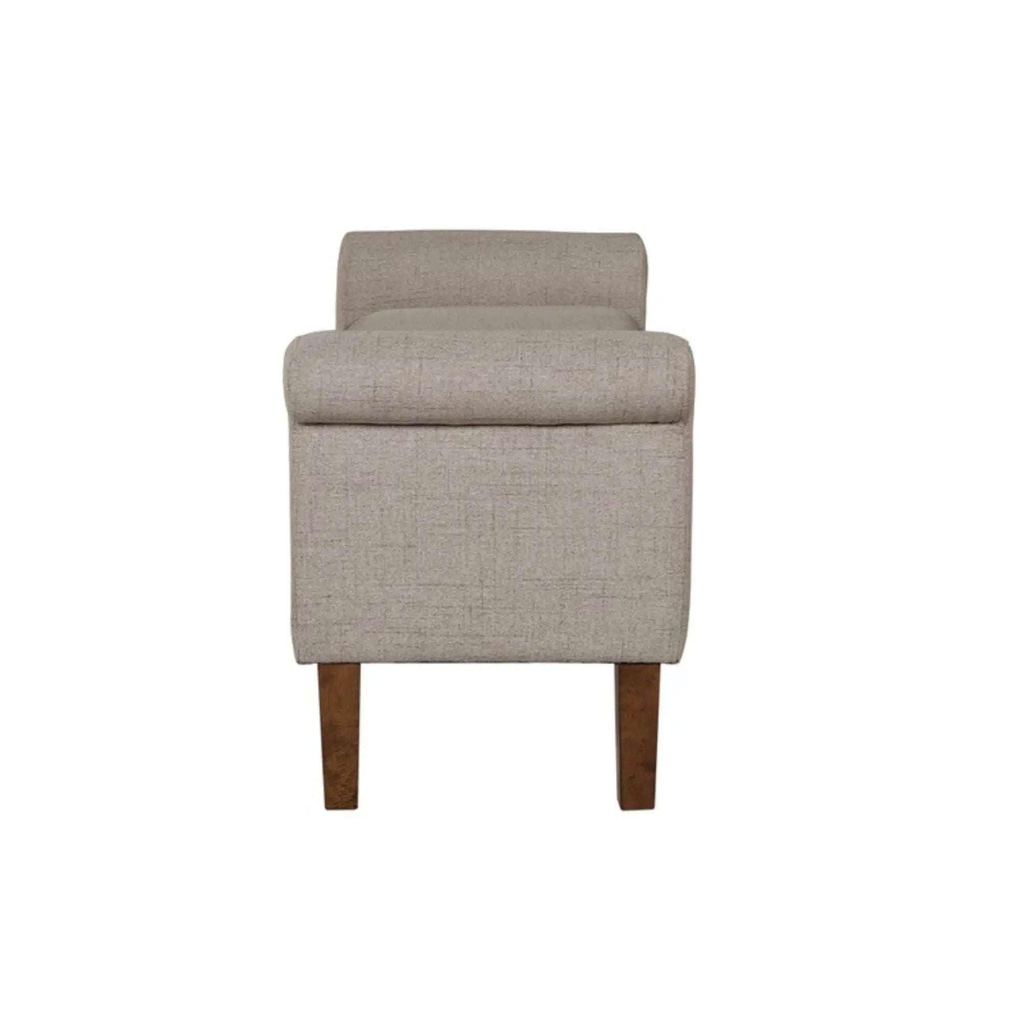 Upholstered Storage Bench With Rolled Armrests - Beige by Unique Piece Furniture