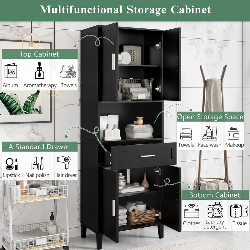 Freestanding Tall Bathroom Cabinet With Soft Close Doors And Adjustable Shelves by HouseOfZazla