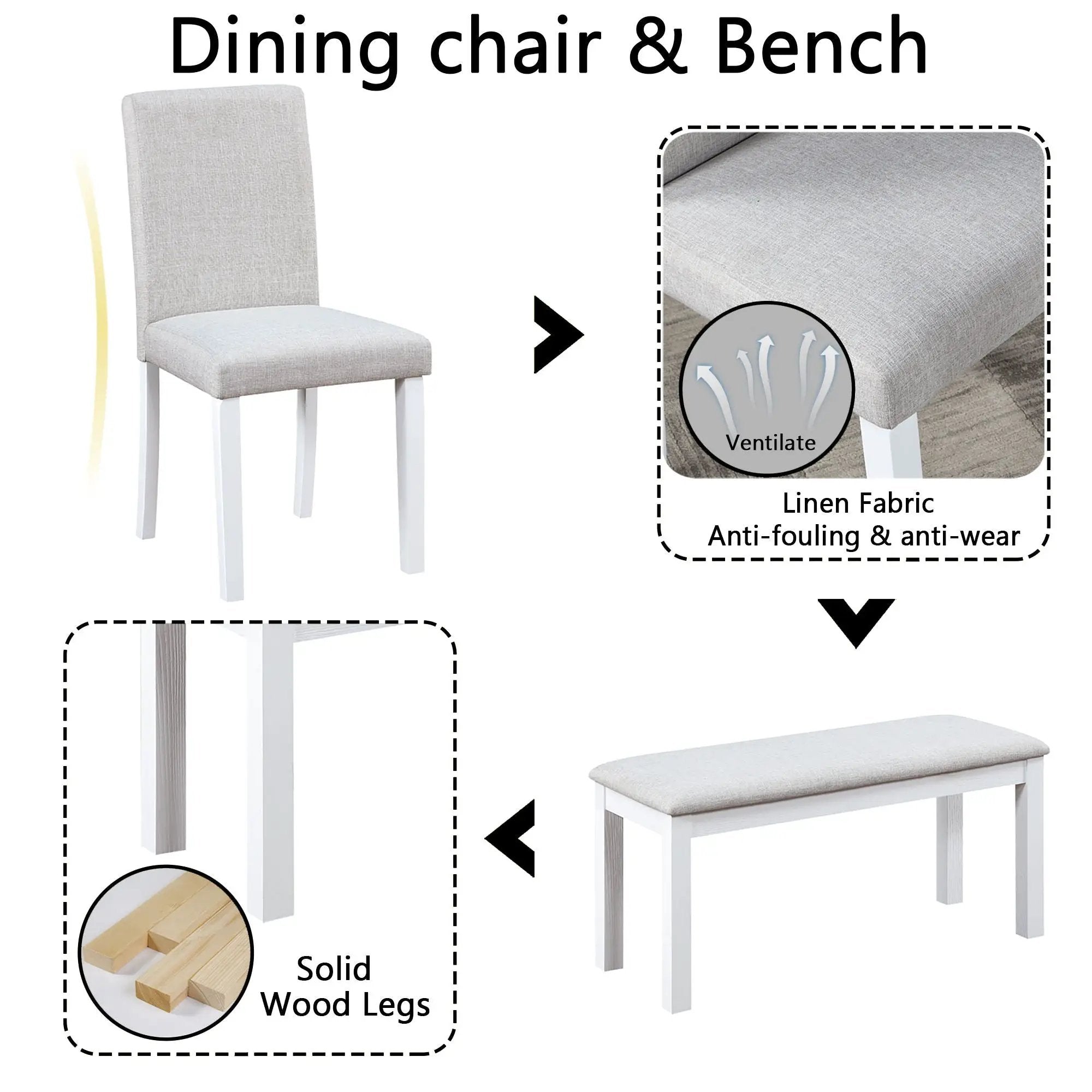 Dining Table Set With Crystal Decoration And Upholstered Chairs by Unique Piece Furniture