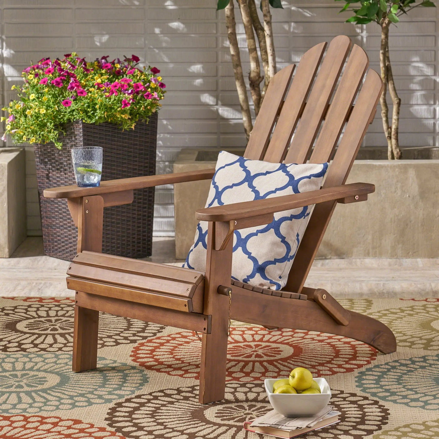 Aurascape Outdoor Acacia Wood Foldable Adirondack Chair by HouseOfZazla