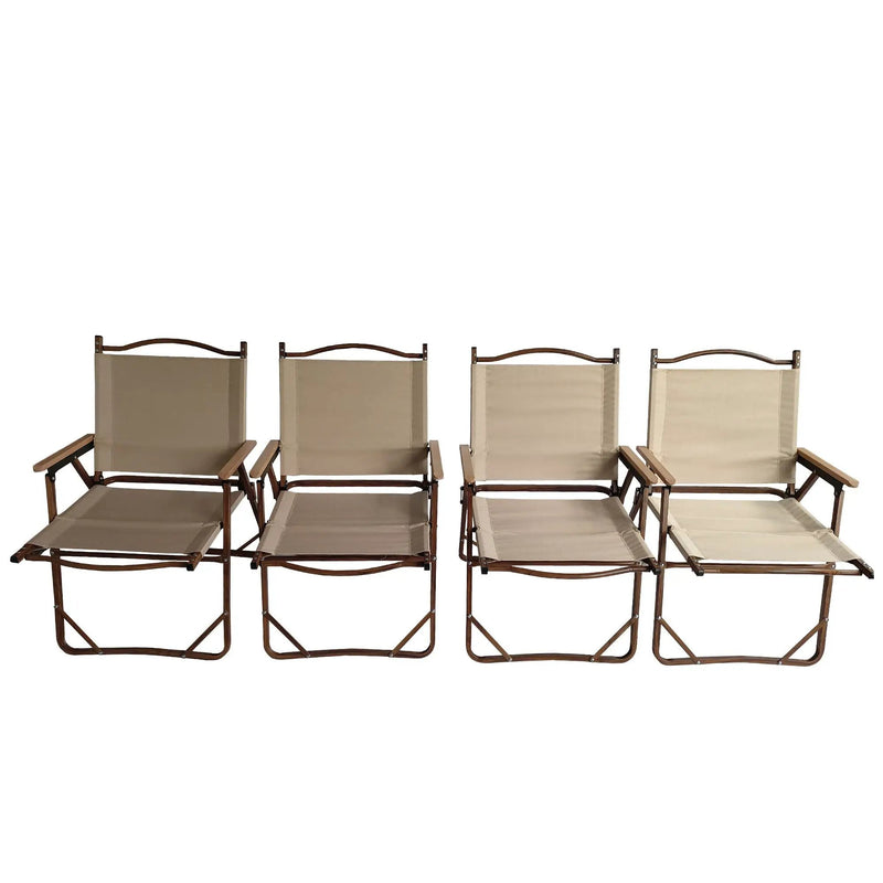 Comfy - Foldable And Portable Chair With Armrests, Indoor And Outdoor Universal (Set of 4) - Brown by HouseOfZazla