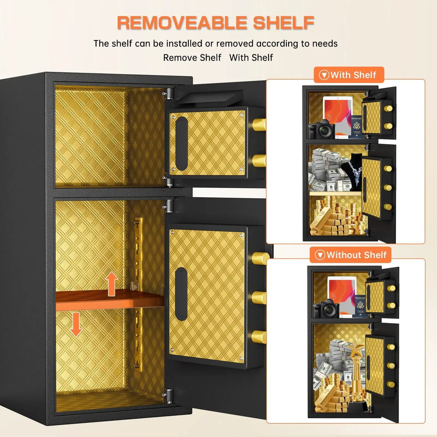 Large Double Door Coin Operated Safe, Digital Security Safe With Fireproof And Waterproof Bag by HouseOfZazla
