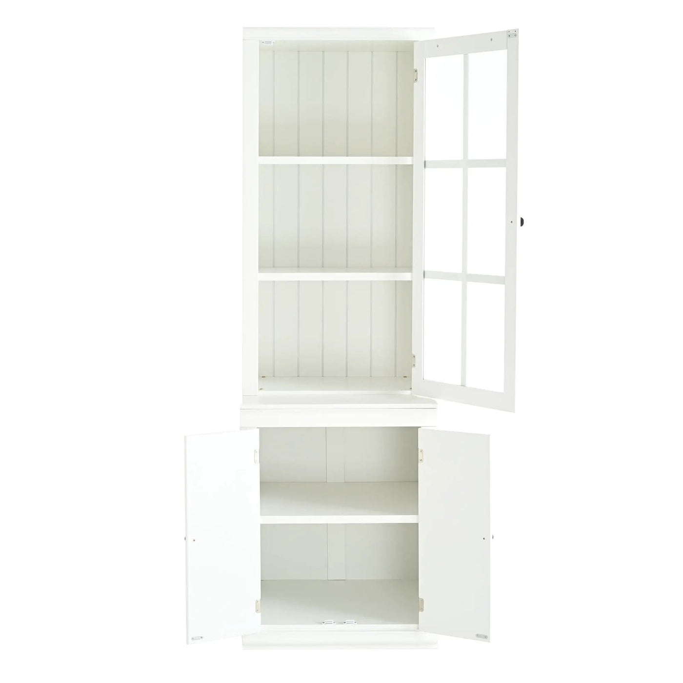 Retro Style Hutch Cabinet With Glass Door, China Cabinet For Home by HouseOfZazla