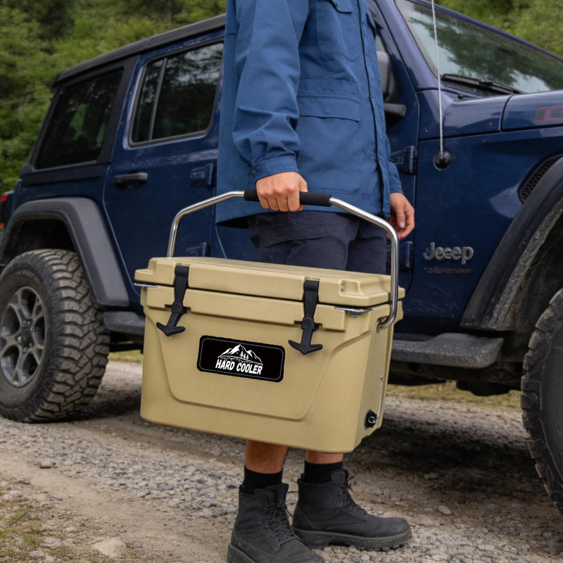 20 Quart Khaki Cooler, Ultra-Tough Hard Shell Ice Chest by HouseOfZazla