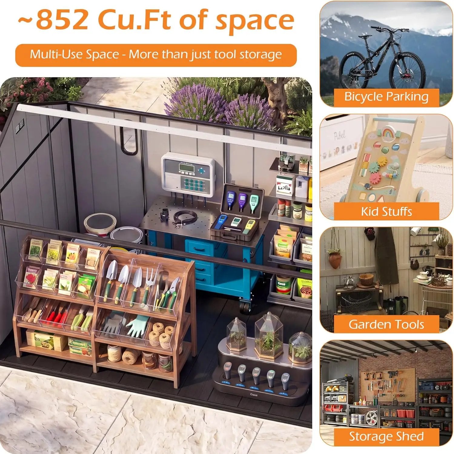 8x16ft Resin Outdoor Storage Shed by HouseOfZazla
