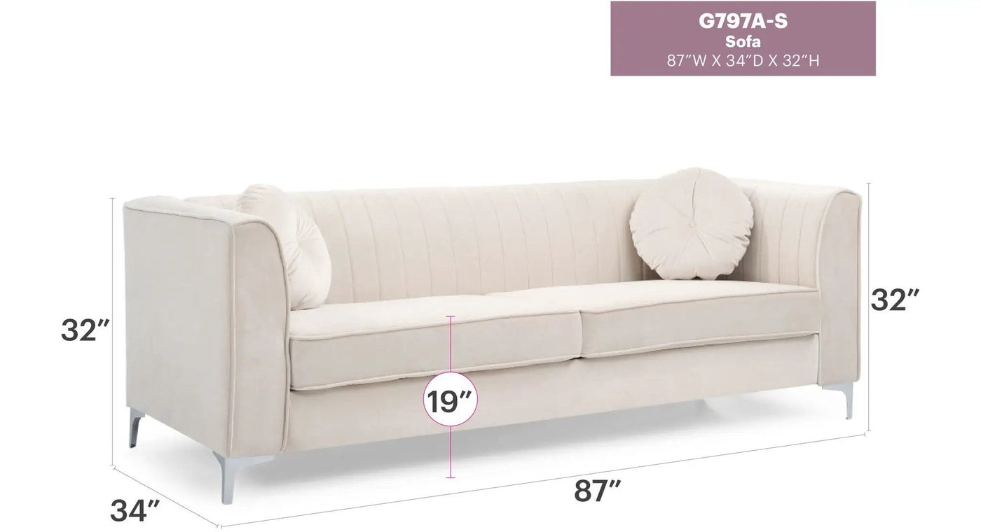Delray - Micro Suede Sofa by HouseOfZazla