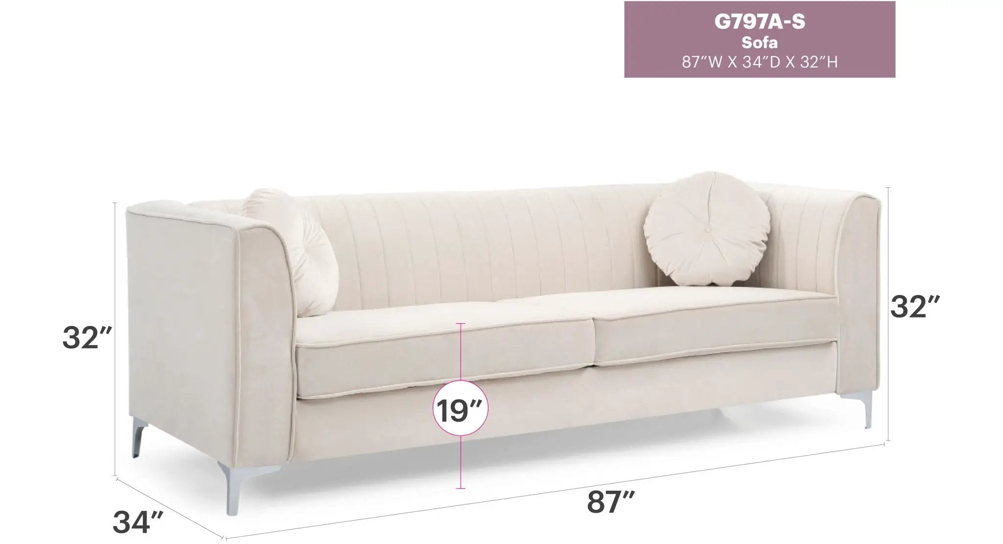Delray - Micro Suede Sofa by HouseOfZazla