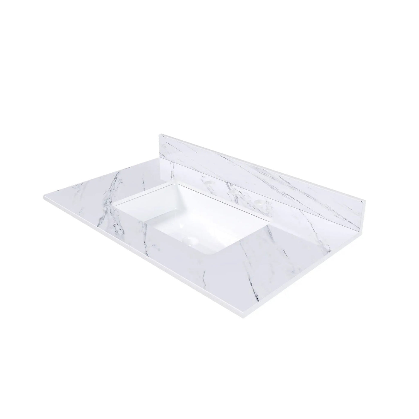 Bianco Carrara Venato Elegant Marble Vanity Top, Bathroom Vanity With Undermount Sink, Sintered Stone by HouseOfZazla