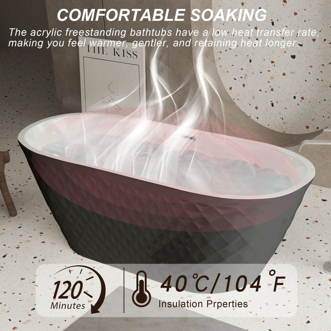 Freestanding Bathtub With Diamond Pattern Design by HouseOfZazla