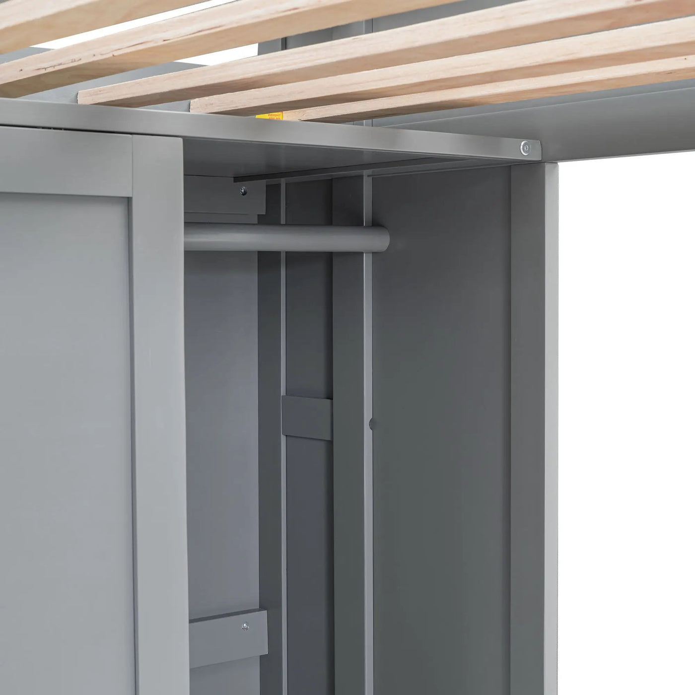 Loft Bed With Built In Desk, Storage Shelves, And Wardrobe by HouseOfZazla