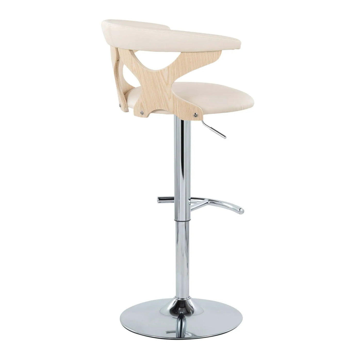 Gardenia - Contemporary Adjustable Barstool & Swivel, Rounded T Footrest (Set of 2) by HouseOfZazla