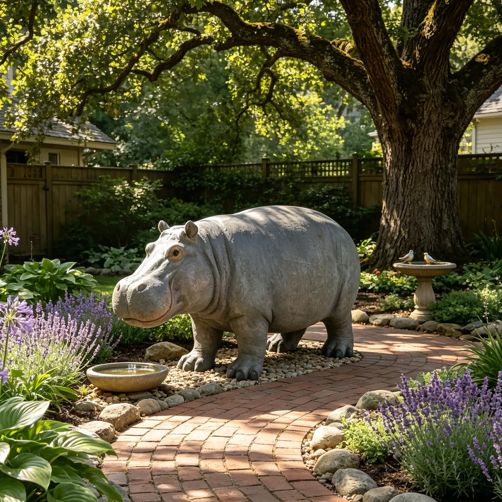 12.6'' Weather Resistant Hippopotamus Garden Statue by HouseOfZazla