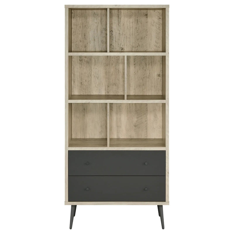 Maeve 70-inch 3-shelf Bookcase with Drawers Distressed Pine by Unique Piece Furniture