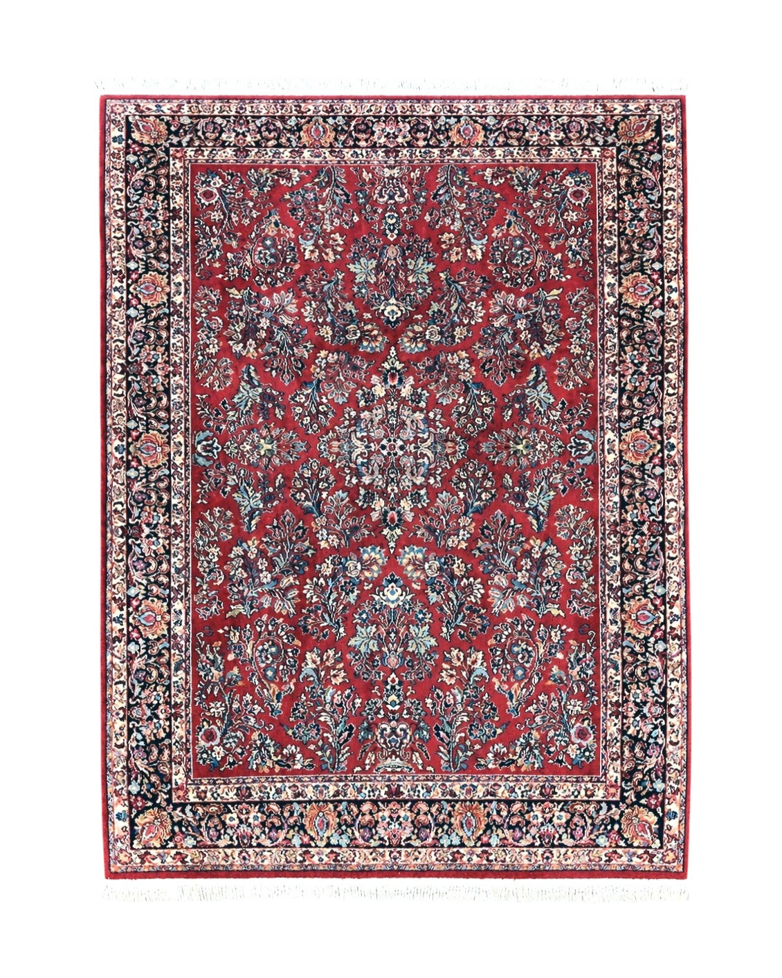 Karastan Rug 5.9 x 9 Red Sarouk #785, Wool Karastan Carpet, Original 700 Series, Vintage Karastan Oriental Rug Discontinued by Jewel Rugs
