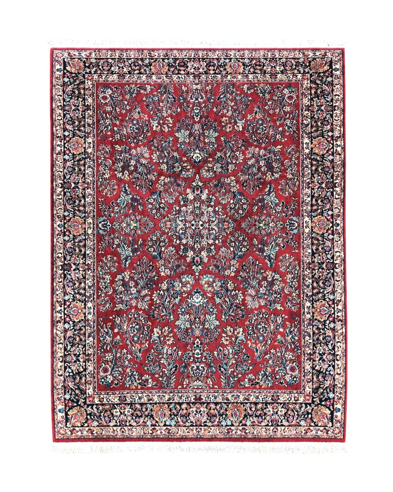 Karastan Rug 5.9 x 9 Red Sarouk #785, Wool Karastan Carpet, Original 700 Series, Vintage Karastan Oriental Rug Discontinued by Jewel Rugs