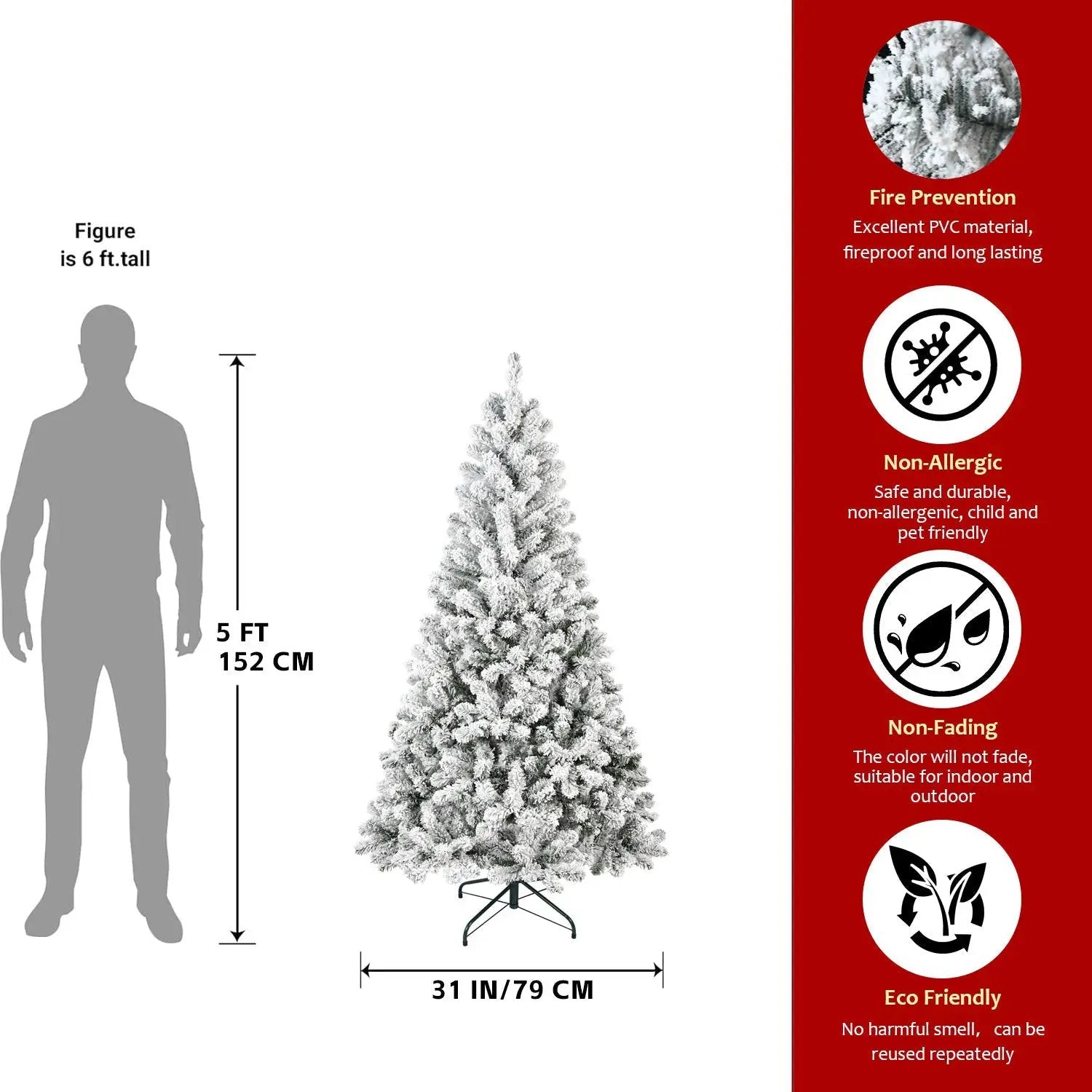 5FT Flocked Christmas Tree by HouseOfZazla