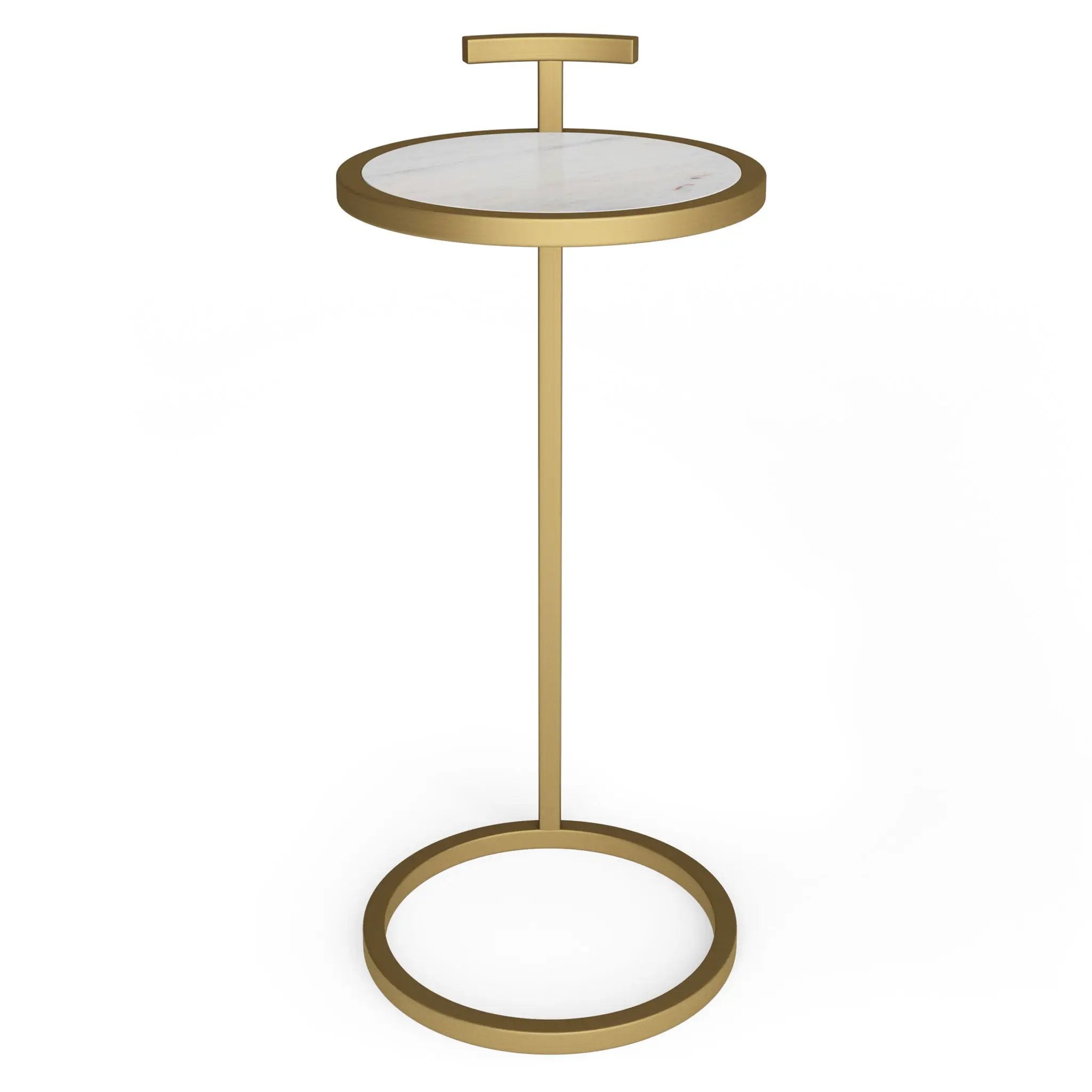 Brook - C Side Table - White / Gold by HouseOfZazla