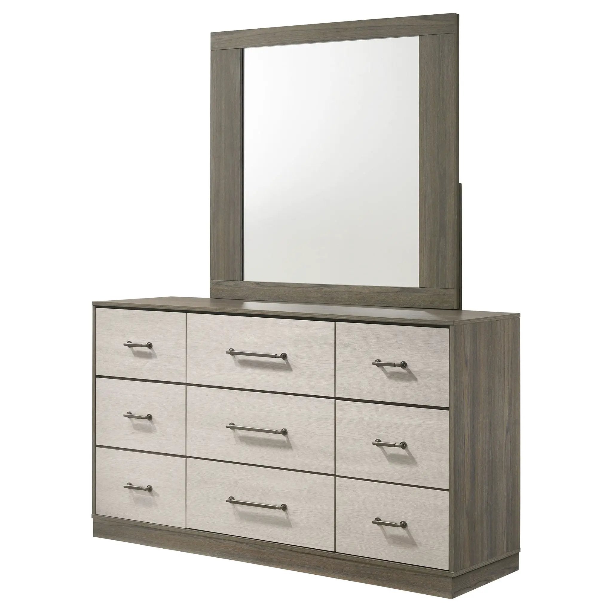 Fenwick 9-drawer Dresser with Mirror Grey Oak by Unique Piece Furniture
