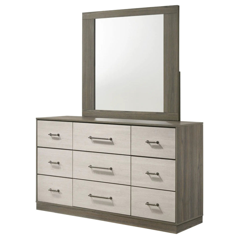 Fenwick 9-drawer Dresser with Mirror Grey Oak by Unique Piece Furniture