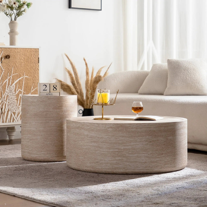 39.37" Round Coffee Table with Mars Pattern by HouseOfZazla