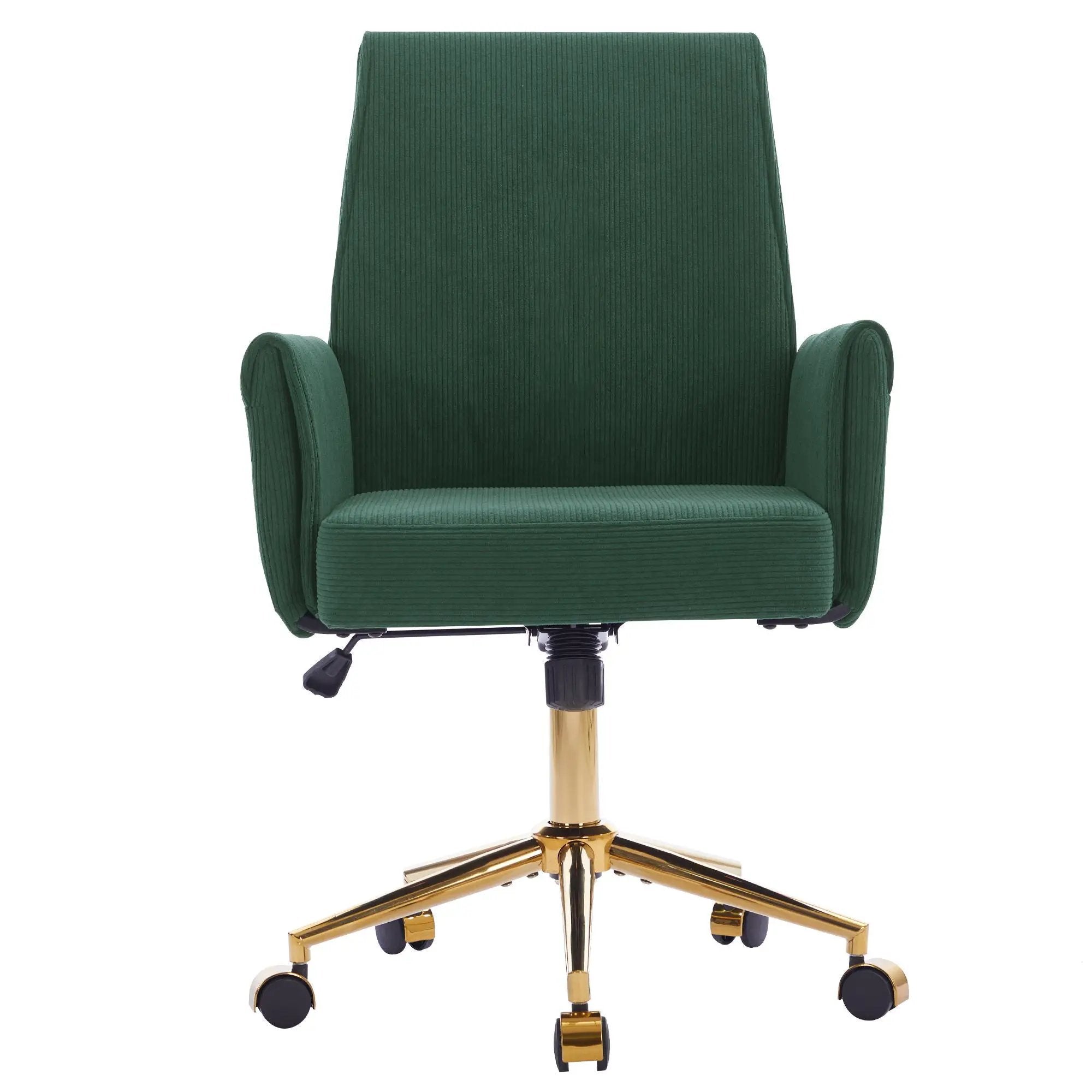 Ergonomic Mid-Back Office Chair With Gold Base