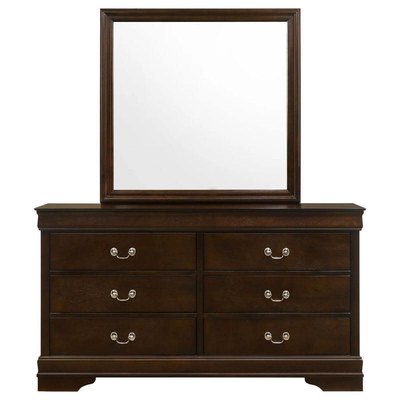Louis Philippe 6-drawer Dresser with Mirror Cappuccino by Unique Piece Furniture