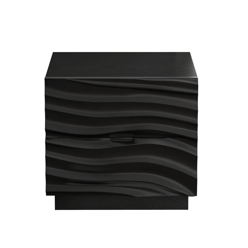 Nightstands, Bedside Table With 2 Drawers (Set of 2) - Black by HouseOfZazla